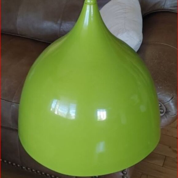 Vintage Lime Green Swag Lamp/Ceiling Lamp Retro MCM Metal 14 x 15" - Picture 2 of 6